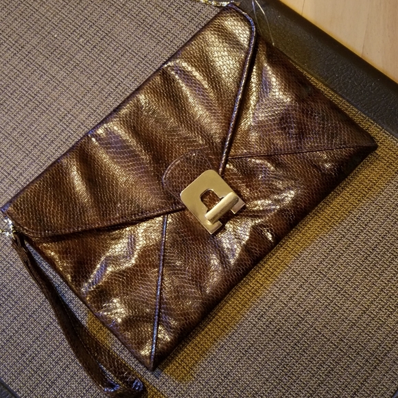 Brown Snakeskin Clutch Purse - Picture 1 of 6